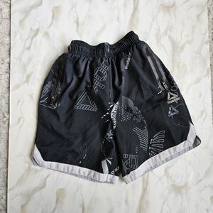 Kids Reebok Black Graphic Shorts